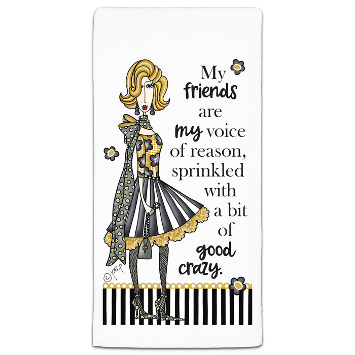 "My Friends Are My Voice" Dolly Mama's by Joey Flour Sack Towel