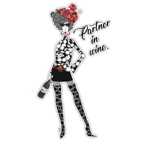 "Partner In Wine" Vinyl Decal by Dolly Mama's by Joey