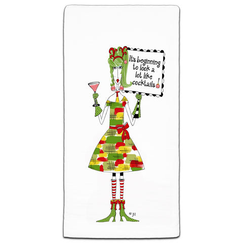 "It's Beginning To Look" Dolly Mama's by Joey Flour Sack Towel