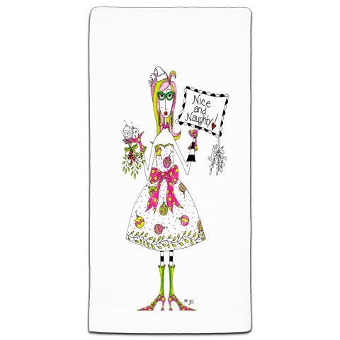 "Nice and Naughty" Dolly Mama's by Joey Flour Sack Towel