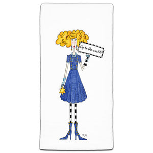 "Oy To The World" Dolly Mama's by Joey Flour Sack Towel