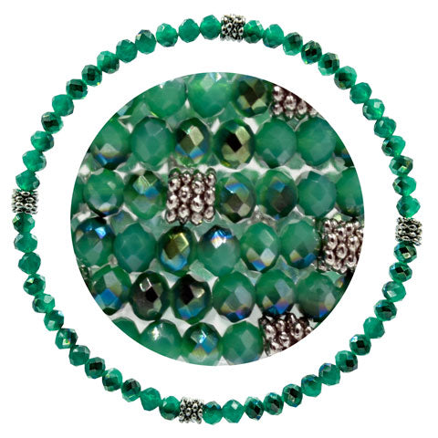 Stackin' Stones Single Bracelet - Green Tones - CJ Bella Co.