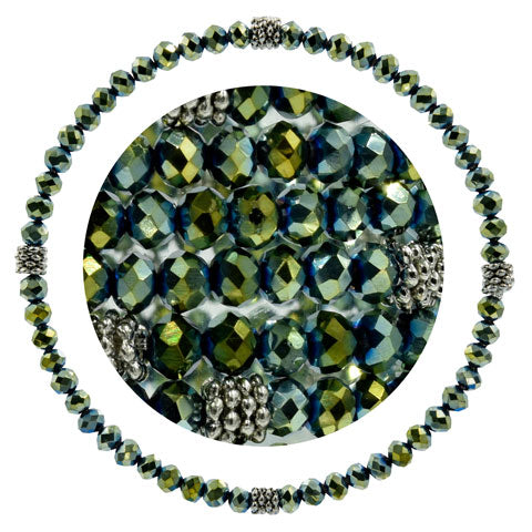 Stackin' Stones Single Bracelet - Green Tones - CJ Bella Co.