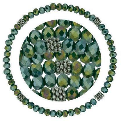 Stackin' Stones Single Bracelet - Green Tones - CJ Bella Co.