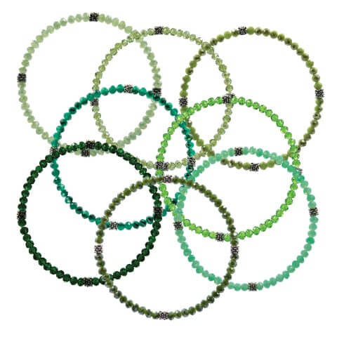 Stackin' Stones Single Bracelet - Green Tones - CJ Bella Co.