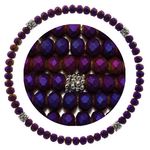 Stackin' Stones Single Bracelet - Purple Tones - CJ Bella Co.