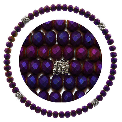 Stackin' Stones Single Bracelet - Purple Tones - CJ Bella Co.