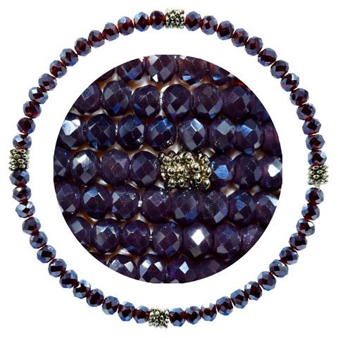 Stackin' Stones Single Bracelet - Purple Tones - CJ Bella Co.