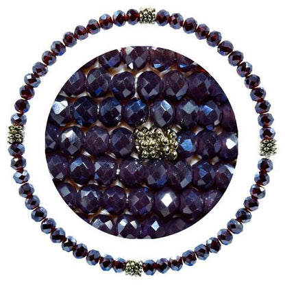 Stackin' Stones Single Bracelet - Purple Tones - CJ Bella Co.