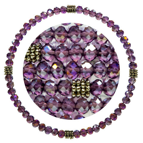 Stackin' Stones Single Bracelet - Purple Tones - CJ Bella Co.