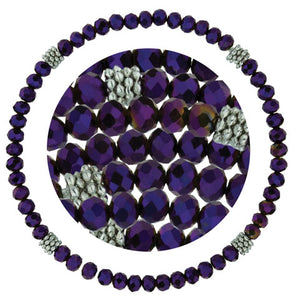 Stackin' Stones Single Bracelet - Purple Tones - CJ Bella Co.