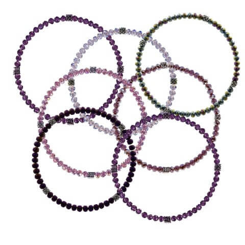 Stackin' Stones Single Bracelet - Purple Tones - CJ Bella Co.