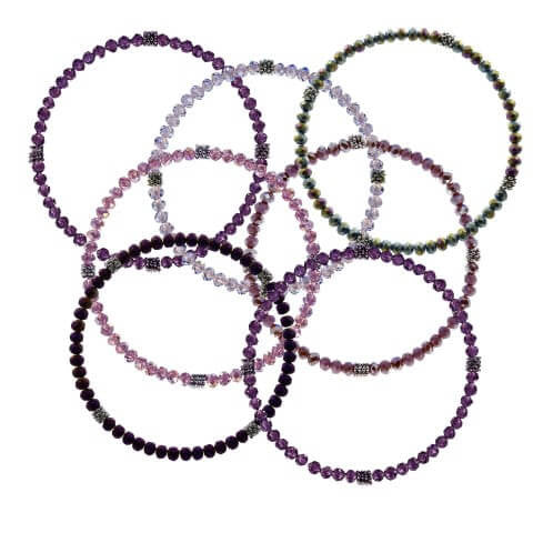 Stackin' Stones Single Bracelet - Purple Tones