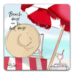 RH1-107 Beach Days Are The Best Days Drink Coasters by Rose Hill Design Studio and CJ Bella Co