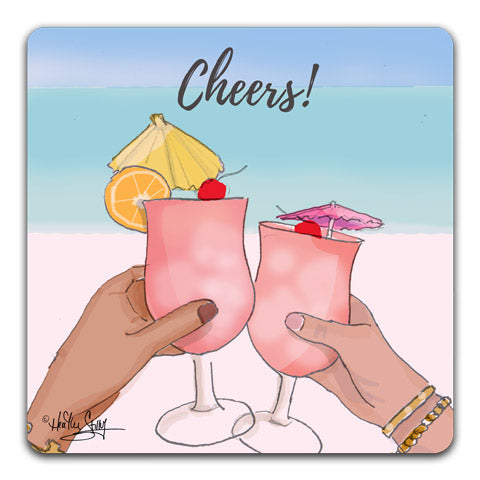 RH1-114-Two-Drinks-clinking-glasses-saying-Cheers-Tabletop-Coaster-by-CJ-Bella-Co-and-Rose-Hill-Design-Studio