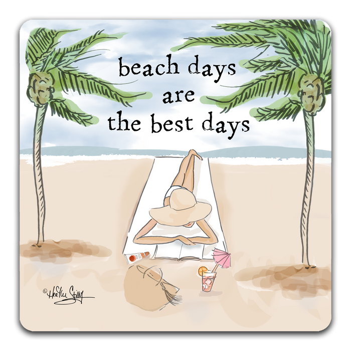 "Beach Days are the Best Days" Drink Coaster by Heather Stillufsen