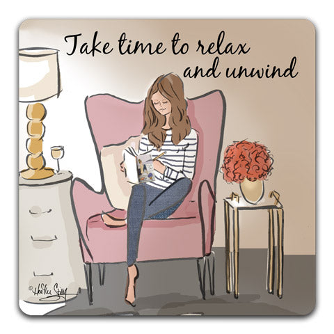 "Take Time to Relax" Drink Coasters by Heather Stillufsen