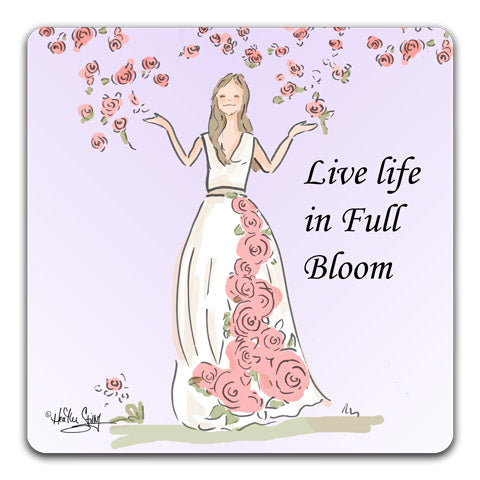 "Live Life in Full Bloom" Drink Coasters by Heather Stillufsen