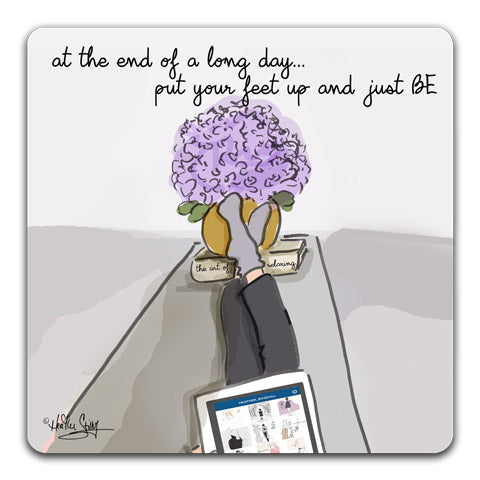 "At the End of a Long Day" Drink Coasters by Heather Stillufsen