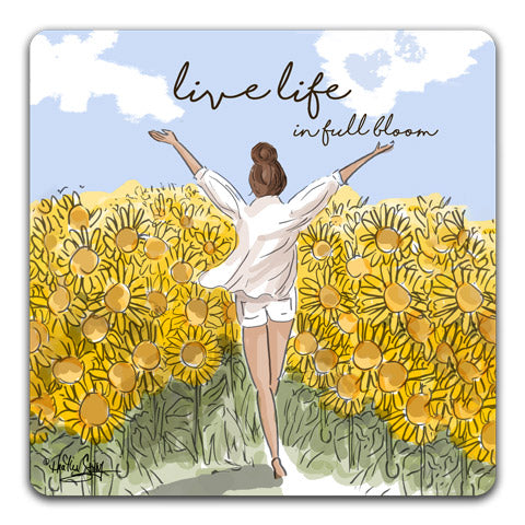 RH1-162-Girl-in-a-sunflower-field-live-life-in-full-bloom-Tabletop-Coaster-by-CJ-Bella-Co-and-Rose-Hill-Design-Studio