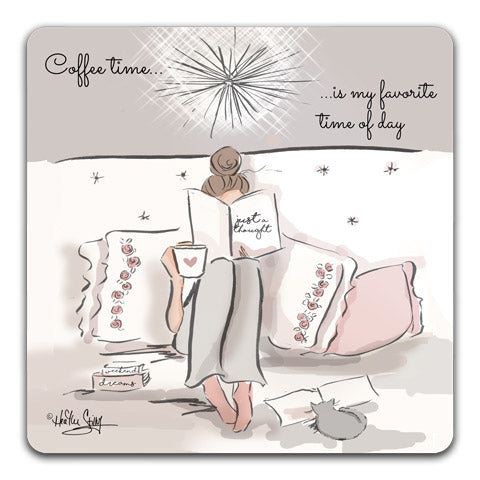 RH1-167 Cooffee Time is My Favorite Time Tabletop-Coaster-Rose Hill Design-Studio- and-CJ-Bella-Co