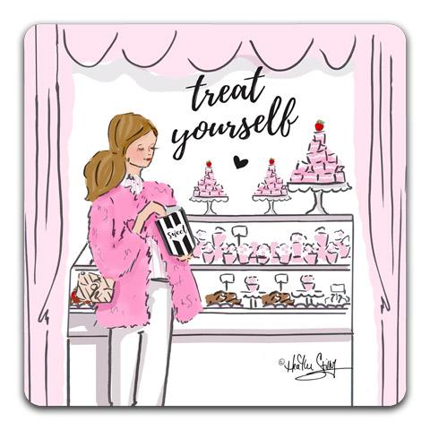 "Treat Yourself" Drink Coasters by Heather Stillufsen