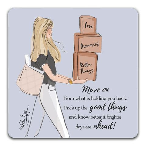 "Move On" Drink Coasters by Heather Stillufsen