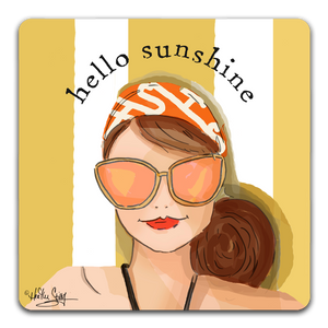 "Hello Sunshine" Drink Coasters by Heather Stillufsen