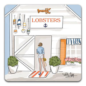"Lobsters" Drink Coaster by Heather Stillufsen