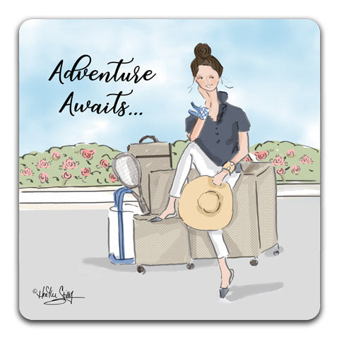 "Adventure Awaits" Drink Coasters by Heather Stillufsen