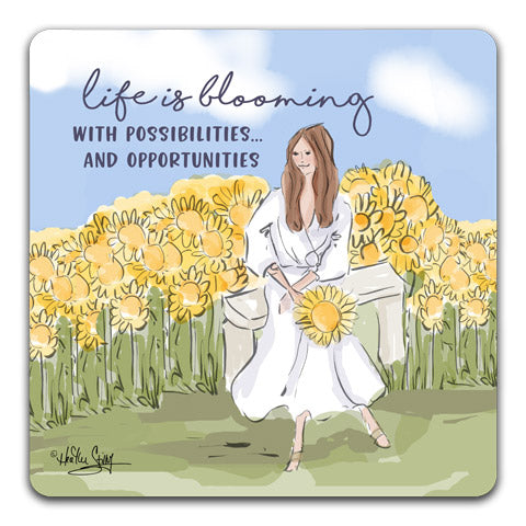 "Life Is Blooming" Drink Coasters by Heather Stillufsen