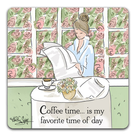 "Coffee Time Is My Favorite" Drink Coasters by Heather Stillufsen