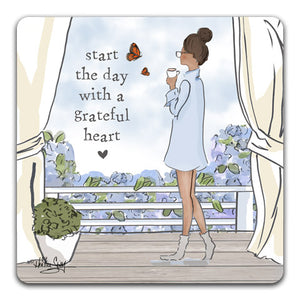 RH1-222-Lady-Looking-Out-Window-Start-The-Day-Grateful-Heart-Tabletop-Coaster-by-CJ-Bella-Co-and-Rose-Hill-Designs