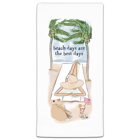 "Beach Days" Flour Sack Towel by Heather Stillufsen - CJ Bella Co.