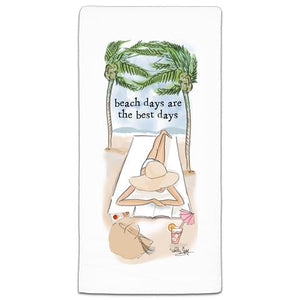 "Beach Days" Flour Sack Towel by Heather Stillufsen