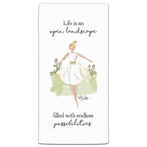 RH3-144 Life is an Open Landscape flour sack towel by Heather Stillufsen and CJ Bella Co.