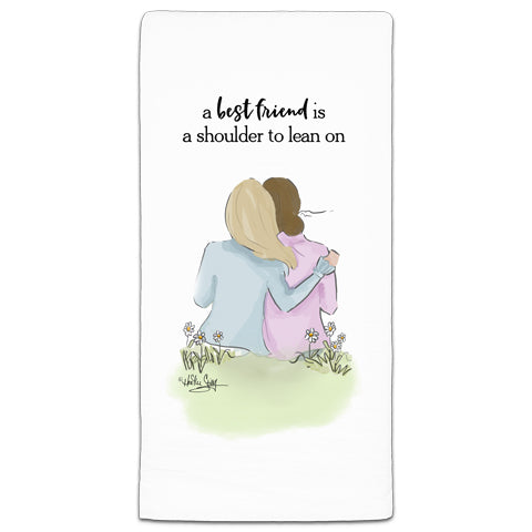 A best friend is a shoulder to lean on flour sack towel by Heather Stillufsen and CJ Bella Co.
