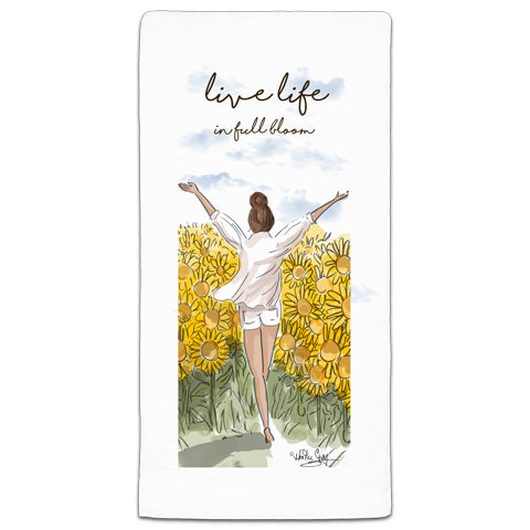 RH3-162 Live Life in Full Bloom flour sack towel by Heather Stillufsen and CJ Bella Co.