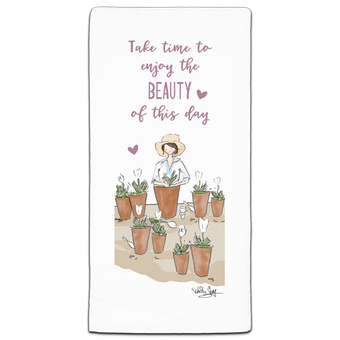 "Take Time to Enjoy" Flour Sack Towel by Heather Stillufsen