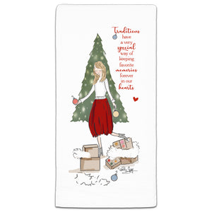 RH3-189 Traditions have a Very Special Way of Keeping Favorite Memories Forever in Our Hearts flour sack towel by Heather Stillufsen and CJ Bella Co.