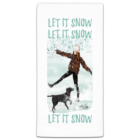 "Let it Snow, Let it Snow, Let it Snow" Flour Sack Towel by Heather Stillufsen