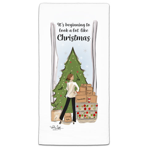 RH3-192 It's Beginning to Look a lot like Christmas flour sack towel by Heather Stillufsen and CJ Bella Co.
