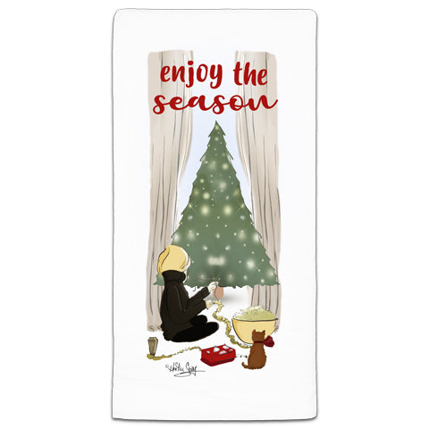 "Enjoy the Season" Flour Sack Towel by Heather Stillufsen