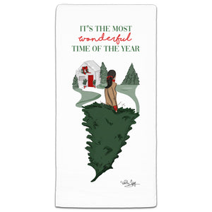 RH3-199 It's the Most Wonderful Time of the Year flour sack towel by Heather Stillufsen and CJ Bella Co.