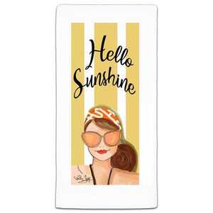 "Hello Sunshine" Flour Sack Towel by Heather Stillufsen