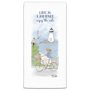 "Life Is A Journey" Flour Sack Towel by Heather Stillufsen