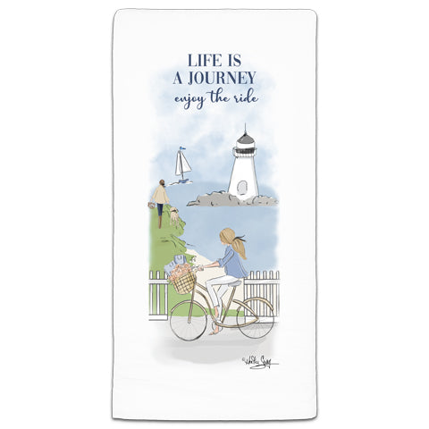 "Life Is A Journey" Flour Sack Towel by Heather Stillufsen