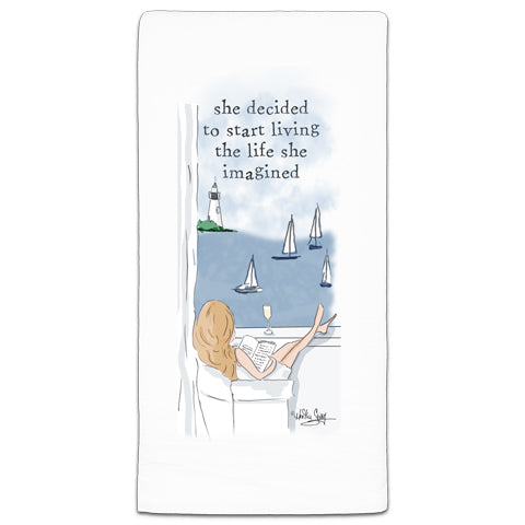 "She Decided" Flour Sack Towel by Heather Stillufsen