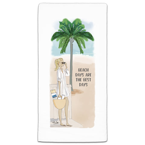 "Beach Days Are" Flour Sack Towel by Heather Stillufsen - CJ Bella Co.
