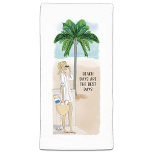 "Beach Days Are" Flour Sack Towel by Heather Stillufsen